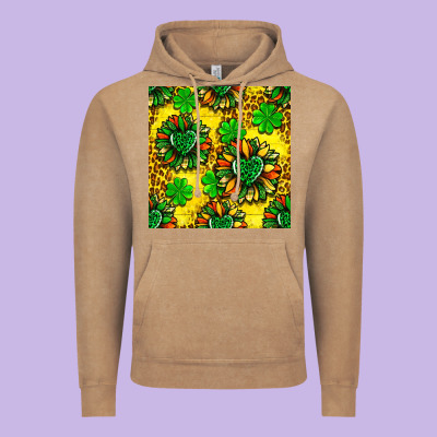 St. Patrick's Sunflower Seamless Pattern Vintage Hoodie Designed By Bundleandbundleshop