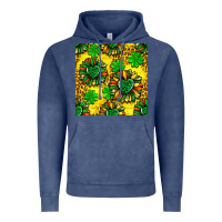 Vintage Denim St. Patrick's sunflower seamless pattern Vintage Hoodie - BundleAndBundleShop