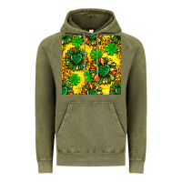 Vintage Olive St. Patrick's sunflower seamless pattern Vintage Hoodie - BundleAndBundleShop