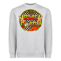 Heather Grey race coach  with leopard and peace hand Heavyweight Sweatshirt - AdoDesignShop