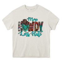 Cream Western More Howdy Less Hate Cowboy Hat Gemstone Heavy Core Tee - HowdyJamesFarm