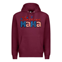 Burgundy American Mama Mother's Day Premium Hoodie - LillyAllenDesigns