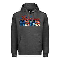 Charcoal Heather American Mama Mother's Day Premium Hoodie - LillyAllenDesigns