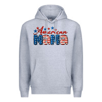 Heather Grey American Mama Mother's Day Premium Hoodie - LillyAllenDesigns