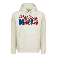 Oatmeal Heather American Mama Mother's Day Premium Hoodie - LillyAllenDesigns