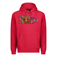 Cardinal xoxo valentine's day highland cow Premium Hoodie - Jasminsmagicworld