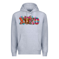 Heather Grey xoxo valentine's day highland cow Premium Hoodie - Jasminsmagicworld