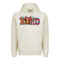 Oatmeal Heather xoxo valentine's day highland cow Premium Hoodie - Jasminsmagicworld