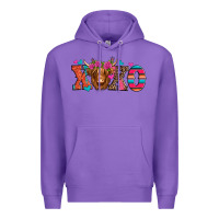 Purple xoxo valentine's day highland cow Premium Hoodie - Jasminsmagicworld