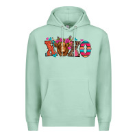 Seafoam xoxo valentine's day highland cow Premium Hoodie - Jasminsmagicworld