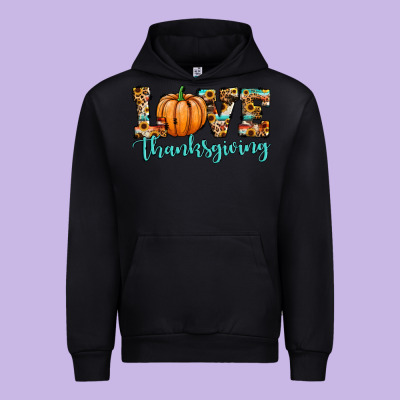 Love Thanksgiving Pumpkin Urban Hoodie Designed By Jahusdesignshop