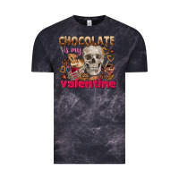 Cloud Black Skull chocolate is my Valentine Vintage Tee - FaDigitalArtStudio