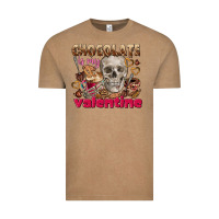 Vintage Coffee Skull chocolate is my Valentine Vintage Tee - FaDigitalArtStudio