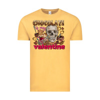 Vintage Mustard Skull chocolate is my Valentine Vintage Tee - FaDigitalArtStudio