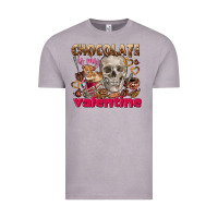Vintage Zinc Skull chocolate is my Valentine Vintage Tee - FaDigitalArtStudio