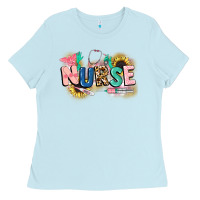 Baby Blue nurse Ladies Tee - CowGirlArtShop