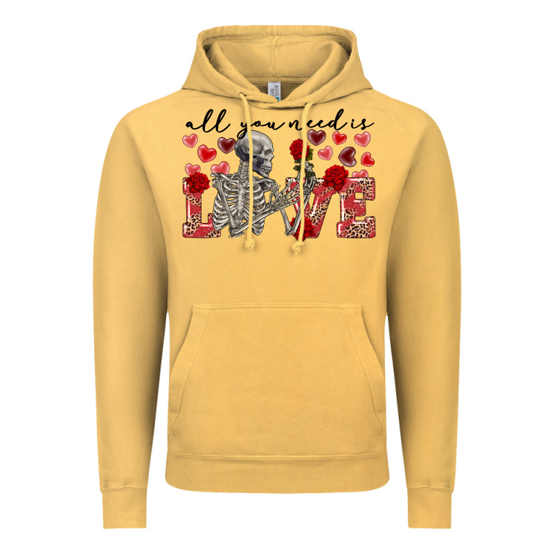 Skeleton All You Need Is Love Vintage Hoodie by FaDigitalArtStudio | Teevron