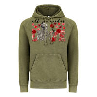 Vintage Olive skeleton all you need is love Vintage Hoodie - FaDigitalArtStudio