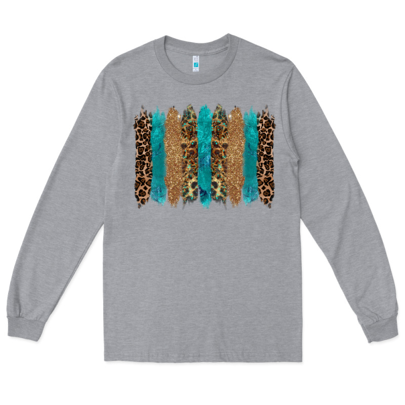 Glitter Turqoise Leopard Tooled Leather Background Long Sleeve Tee by RanaPortraitStore | Teevron
