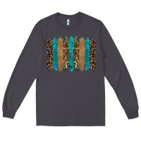 Smoke glitter turqoise leopard tooled leather background Long Sleeve Tee - RanaPortraitStore