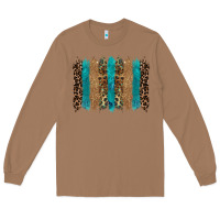 Toasted Coconut glitter turqoise leopard tooled leather background Long Sleeve Tee - RanaPortraitStore