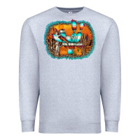 Heather Grey western cactus Premium Sweatshirt - AdoDesignShop