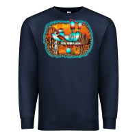 Navy western cactus Premium Sweatshirt - AdoDesignShop
