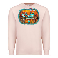 Pale Pink western cactus Premium Sweatshirt - AdoDesignShop