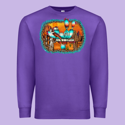 Western Cactus Premium Sweatshirt Designed By Adodesignshop