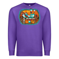 Purple western cactus Premium Sweatshirt - AdoDesignShop