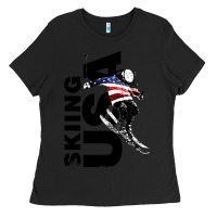 Black skiing usa support the team Ladies Tee - DesigneFamous