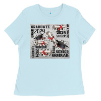 Baby Blue senior 2024 Ladies Tee - CowGirlArtShop