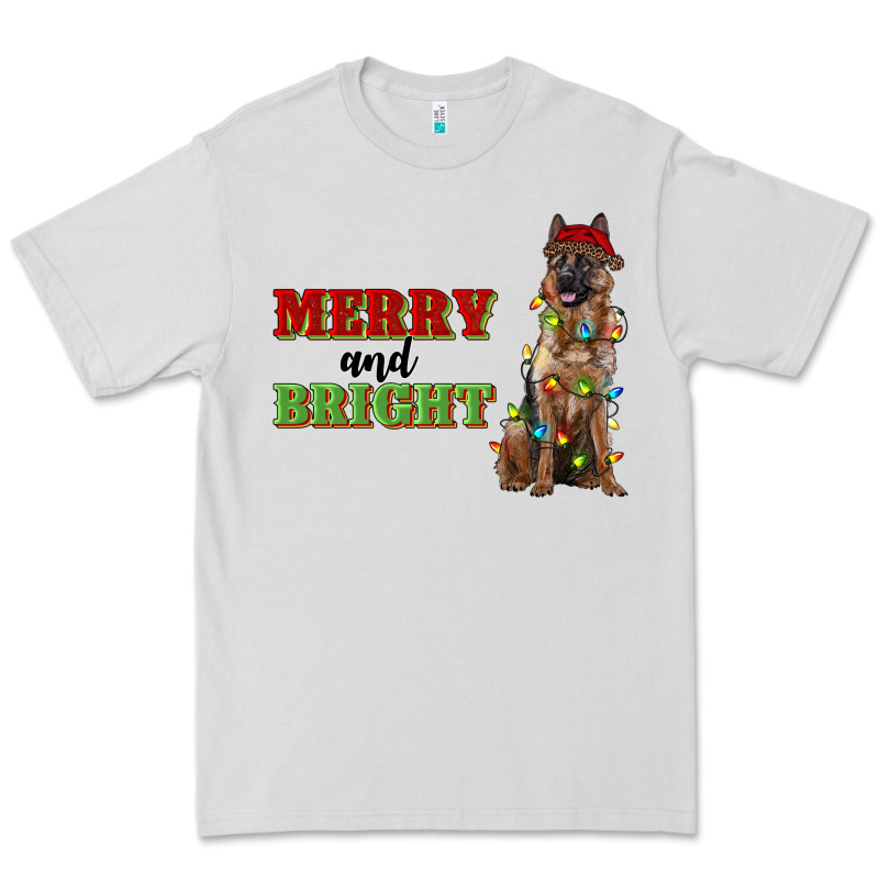 Merry And Bright German Shepherd Premium Tee by RanaPortraitStore | Teevron