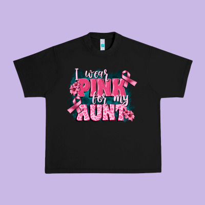 I Wear Pink For My Aunt Urban Heavy Tee Designed By Fadigitalartstudio