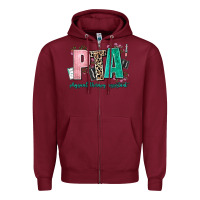 Burgundy pta physical therapy assistant Zipper Hoodie - AdoDesignShop