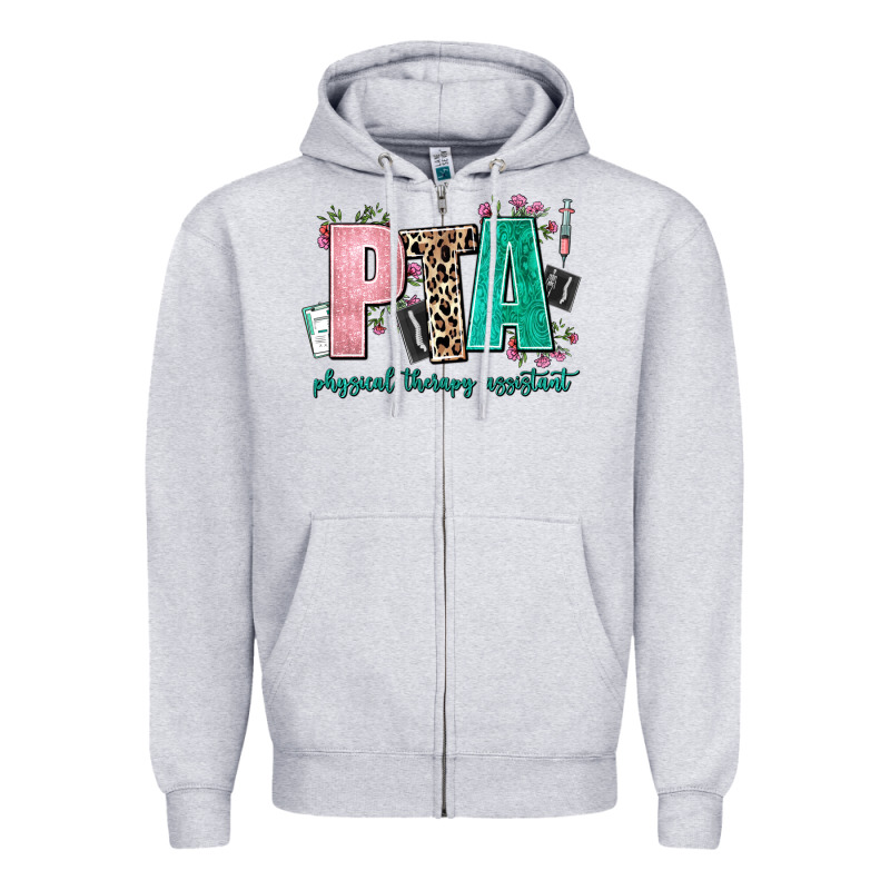 Pta Physical Therapy Assistant Zipper Hoodie by AdoDesignShop | Teevron