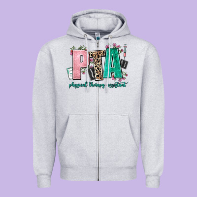 Pta Physical Therapy Assistant Zipper Hoodie Designed By Adodesignshop