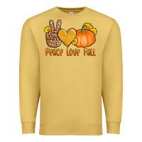 Antique Gold peace love fall Premium Sweatshirt - AdoDesignShop