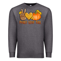 Charcoal Heather peace love fall Premium Sweatshirt - AdoDesignShop