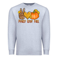 Heather Grey peace love fall Premium Sweatshirt - AdoDesignShop