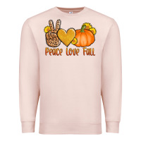 Pale Pink peace love fall Premium Sweatshirt - AdoDesignShop
