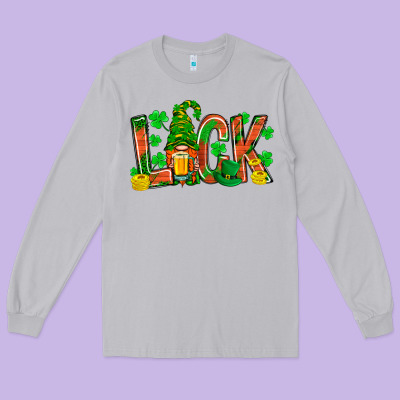 Western Luck With Gnome And Beer Long Sleeve Tee Designed By Bundleandbundleshop