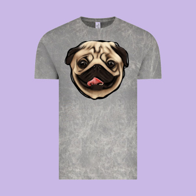 Pug Vintage Tee Designed By Jasminsmagicworld