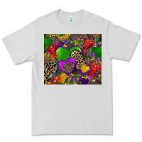 Dove Grey mardi gras hearts Premium Tee - CowGirlArtShop