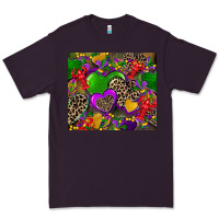 Plum mardi gras hearts Premium Tee - CowGirlArtShop