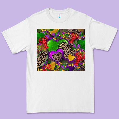 Mardi Gras Hearts Premium Tee Designed By Cowgirlartshop