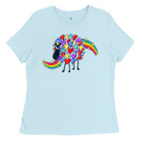 Baby Blue Rainbow sheep Ladies Tee - CowGirlArtShop