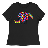 Black Rainbow sheep Ladies Tee - CowGirlArtShop