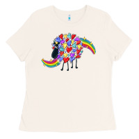 Bone Rainbow sheep Ladies Tee - CowGirlArtShop