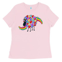 Bubblegum Pink Rainbow sheep Ladies Tee - CowGirlArtShop
